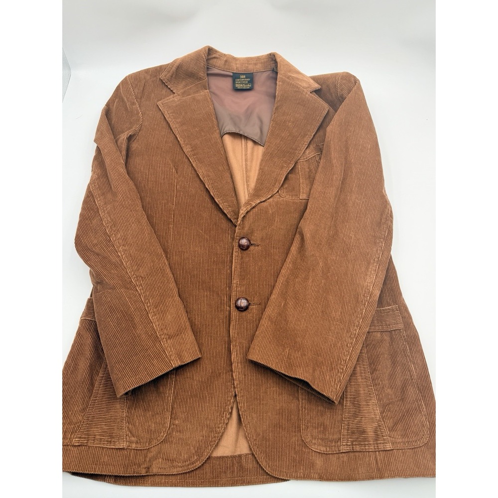 Vintage 1970s Sears Corduroy Blazer & Vest Set 38R Sport Coat Academia Retro - Picture 4 of 16